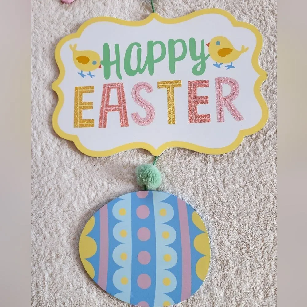 New easter wooden indoor wall decor 22' long